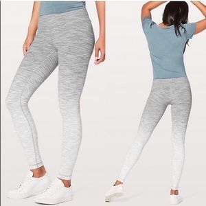 LULULEMON white and grey ombré leggings